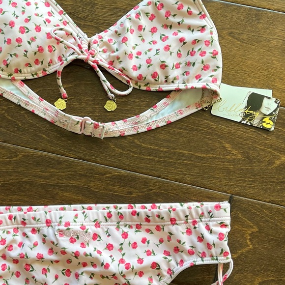 NWT Y2K BILLABONG PINK ROSEBUD BIKINI SIZE LARGE - Picture 1 of 11